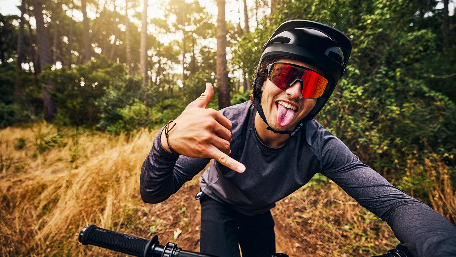 Mountain biking with Redcat™ Eyewear.